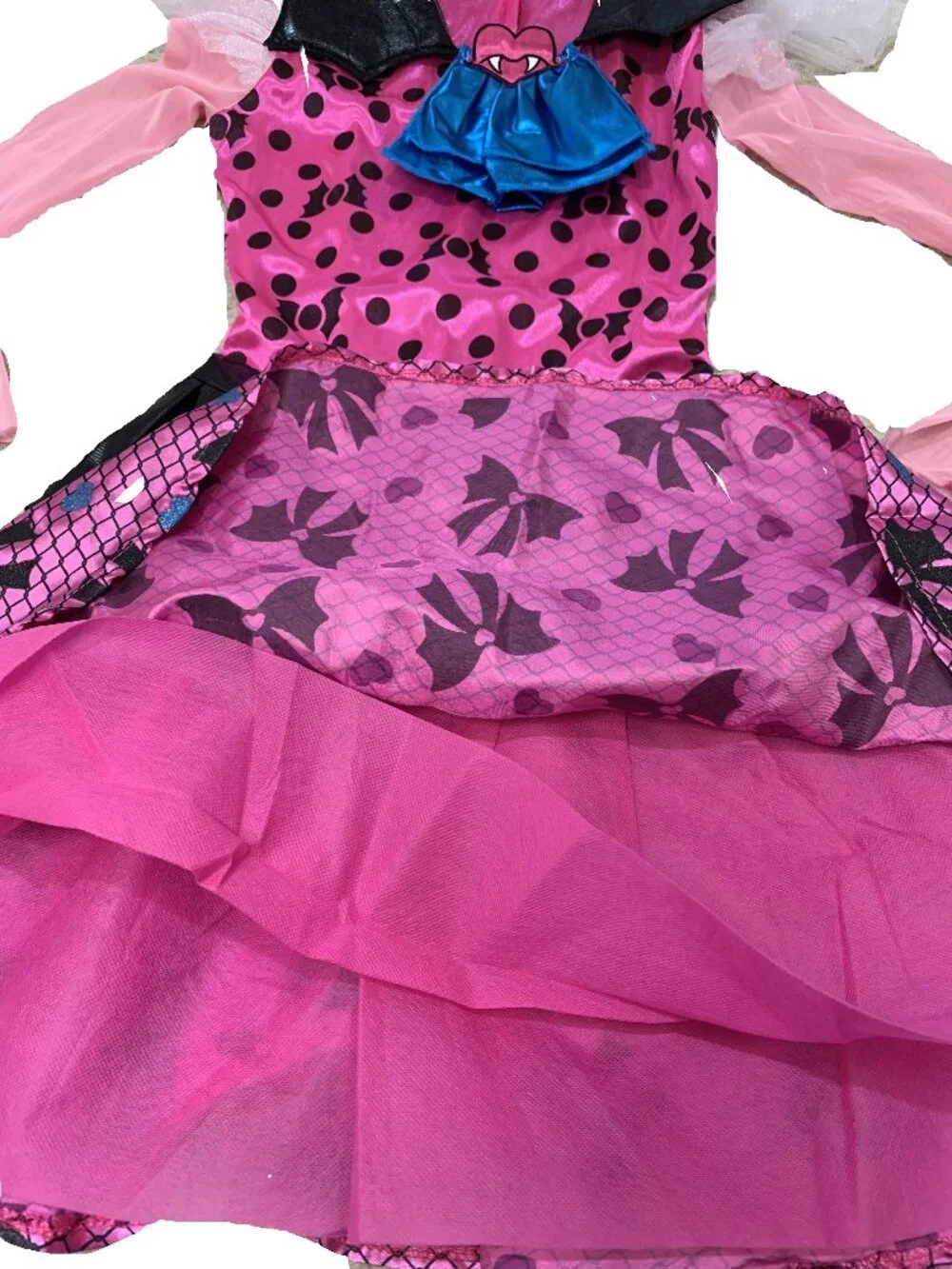 Monster High Draculaura Girls Costume Halloween Polk Dot Dress Size XL (14/16)